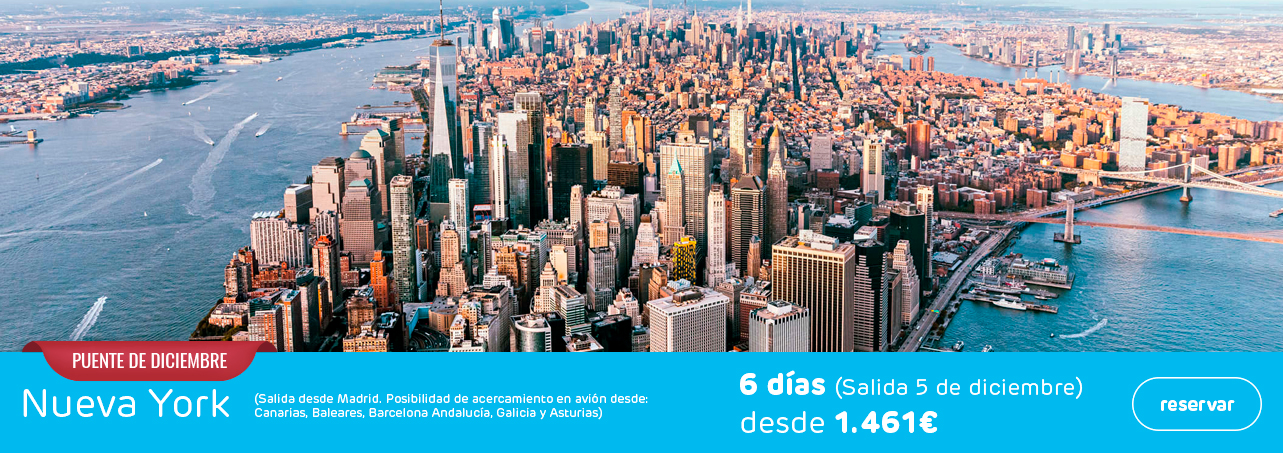 Ofertas de viajes a Nueva York, Puente de Diciembre 2024